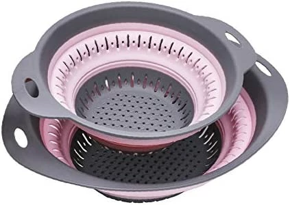 New βοΈ KZKJ Collapsible Colander, BPA Free Silicone Food Strainer With Plastic Handles, Vegetable And Fruit Can Foldable Colander Strainer Dishwasher Safe 3 Quart Blue π― - Image 12