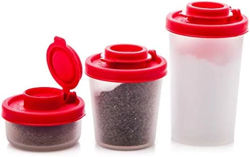 Cheapest π SIGNORA WARE Salt And Pepper Shakers Moisture Proof Set Of 2 Large Salt Shaker To Go Camping Picnic Outdoors Kitchen Lunch Boxes Travel Spice Set Clear With Red Covers Lids Plastic Airtight Spice Jar Dispenser 𧨠- Image 11