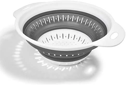 New βοΈ KZKJ Collapsible Colander, BPA Free Silicone Food Strainer With Plastic Handles, Vegetable And Fruit Can Foldable Colander Strainer Dishwasher Safe 3 Quart Blue π― - Image 8