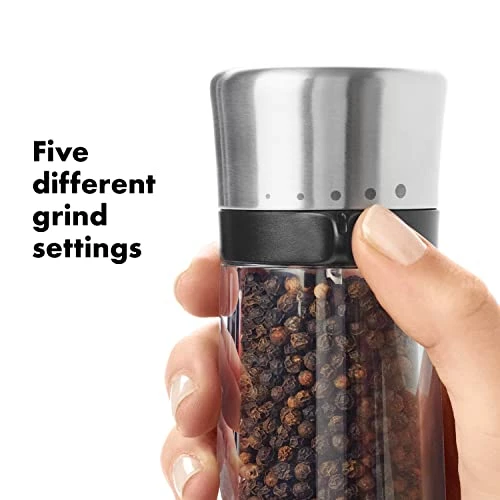 New β OXO Good Grips Sleek Adjustable Salt And Pepper Mill Set Silver π€© - Image 2