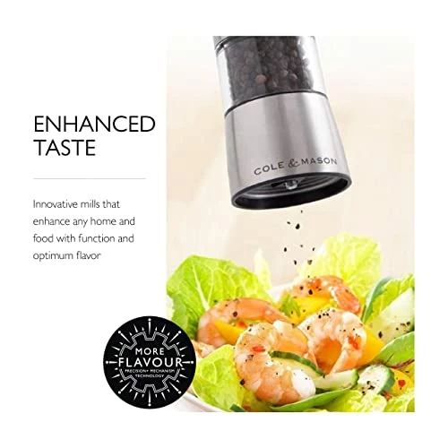 Deals π€© COLE & MASON Hampstead Electric Pepper Grinder With LED Light - Electronic Battery Operated Peppercorn Mill, Stainless St π - Image 3