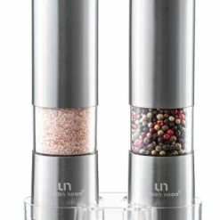 Flash Sale π€© Urban Noon Salt And Pepper Grinder Set - Stainless Steel Pepper Grinder And Salt Grinder With Tray In Luxurious Gift-Box - Manual Mills With Ceramic Grinders And Adjustable Coarseness (Set Of 2 Plus Tray) π