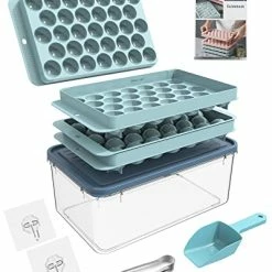 Best reviews of ✔️ BEGIALO Ice Cube Tray, Round Ice Trays For Freezer With Lid And Bin, Circle Ice Mold Making 66 X 1.0IN Small Ice Balls,Sphere Ice Makers (New Blue) 🔔
