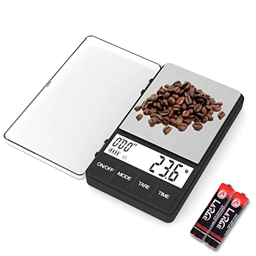 Cheap π Weightman Espresso Scale With Timer 1000g X 0.1g Small & Thin Travel Coffee Scale, Mini Digital Scale Grams And Ounces With Large Backlit LCD Stainless Steel Pocket Food Scale Drip Tray Pulling Scale Black π - Image 6