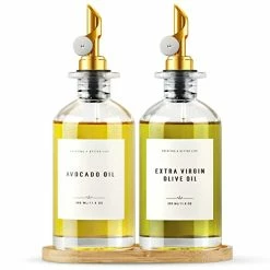 Best reviews of 👏 Olive Oil Dispenser Bottle With Bamboo Tray, GIXSEGIE Oil And Vinegar Dispenser Set W.Metal Pour Spout, Coffee Syrup Dispenser, Olive Oil Cruet Cooking Oil Dispenser, Oil Container Bottles For Kitchen 🔥