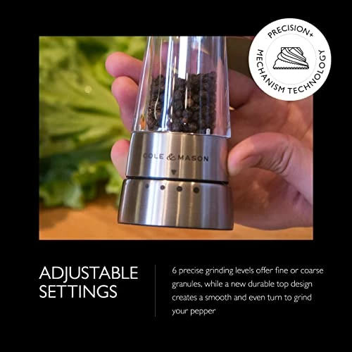 Hot Sale π₯° COLE & MASON Derwent Pepper Grinder - Stainless Steel Mill Includes Gourmet Precision Mechanism And Premium Peppercor β