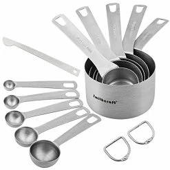 Outlet 🎉 Smithcraft Measuring Cups And Spoons Set, 18/8 Stainless Steel Measuring Cups And Spoons Set Of 11, Metal Measuring Cups With 1/8 Measuring Cup Set, Dry Measuring Cups And Spoons Set For Kitchen And Baking (c)rose Gold-5cups+6spoons ⌛