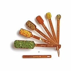 Best Pirce 🛒 2 Lb. Depot 2lbDepot Copper Measuring Spoons For Baking/Cooking, Set Of 7 Includes Bonus Leveler, Premium Kitchen Use Stainless Steel, Metal, Rust Proof, Narrow Design Fits Into Spice Jars 🔥