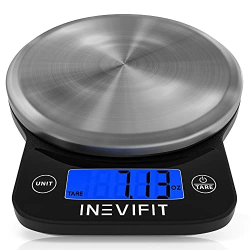 Top 10 β INEVIFIT Digital Kitchen Scale, Highly Accurate Multifunction Food Scale 13 Lbs 6kgs Max, Clean Modern Black With Premium Stainless Steel Finish. Includes Batteries π₯°