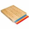 Hot Sale 🥰 Cooler Kitchen Easy-to-Clean Bamboo Wood Cutting Board Set With 6 Color-Coded Flexible Cutting Mats With Food Icons - Chopping Board S 🔥