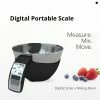 Discount 👏 Fradel Digital Kitchen Food Scale With Bowl (Removable) And Measuring Cup - Stainless Steel, Backlight, 11lbs Capacity - Cooking, Baking, Gym, Diet - Precise Measuring (Black) 🤩