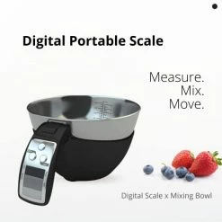 Discount 👏 Fradel Digital Kitchen Food Scale With Bowl (Removable) And Measuring Cup - Stainless Steel, Backlight, 11lbs Capacity - Cooking, Baking, Gym, Diet - Precise Measuring (Black) 🤩