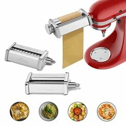 Buy ⌛ Pasta Attachment For KitchenAid Stand Mixer Included Pasta Sheet Roller, Spaghetti Cutter And Fettuccine Cutter Pasta Maker Stainless Steel Accessories 3Pcs By Gvode 🔔