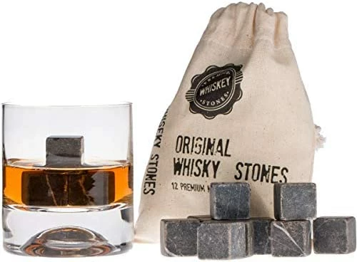 Coupon π₯ Premium Whiskey Stones Gift Set With 12 Pcs Stones And Bag. Whiskey, Bourbon, Cognac, Scotch,Gin, Wine Beverage. Marble Reusable Ice Cubes. π Birthday Gift For Whiskey Lovers.β¦ (Dark Grey) Dark Gray π - Image 6