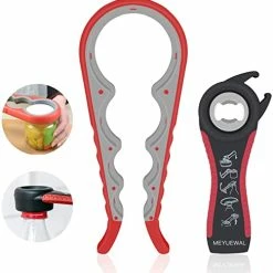 Cheapest 😀 MEYUEWAL Jar Opener, 5 In 1 Multi Function Can Opener Bottle Opener Kit With Silicone Handle Easy To Use For Children, Elderly And Arthritis Sufferers (Apple Red） 👏