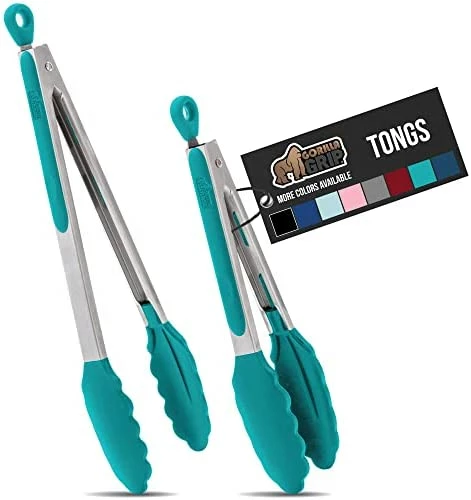 Flash Sale 😀 Gorilla Grip Stainless Steel Silicone Tongs For Cooking, Set Of 2, Includes 7 And 9 Inch Locking Kitchen Tong, Heat Resistant Tip, Strong Grip For Meat, Perfect For Nonstick Pans And BBQ, Black 🎁 - Image 9
