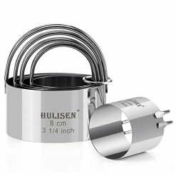 Brand new 🥰 HULISEN Biscuit Cutter Set (5 Pieces/ Set), Round Cookies Cutter With Handle, Professional Baking Dough Tools, Gift Package ❤️