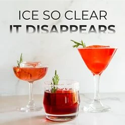 Brand new 🧨 True Cubes Clear Ice Cube Maker, Clear Ice Mold - 4 Large Clear Ice Cubes For Cocktails, Drinks & Whiskey - BPA-Free Silicone Square Ice Cube Mold - Whiskey Gifts For Men ⌛