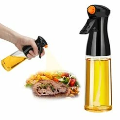 Coupon ⌛ Honbuty 210ml Glass Olive Oil Sprayer For Cooking - Oil Dispenser Bottle Spray Mister - Refillable Food Grade Oil Vinegar Spritzer Sprayer Bottles For Kitchen, Air Fryer, Salad, Baking, Grilling, Frying Black-glass-black ✨