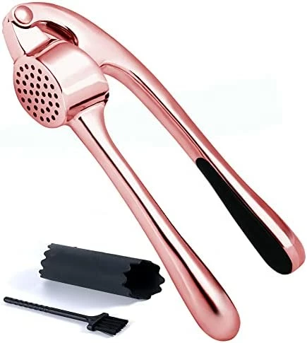 Best reviews of βοΈ KITESSENSU Premium Garlic Press, Garlic Mincer Set Of 3 With Silicone Roller Peeler & Cleaning Brush - Gloss Silver π - Image 10