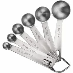 Discount 👍 Rena Chris Measuring Spoons, Premium Heavy Duty 18/8 Stainless Steel Measuring Spoons Cups Set, Small Tablespoon With Metric And US Measurements , Set Of 6 For Gift Measuring Dry And Liquid Ingredient 😍