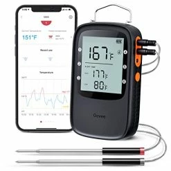 Best Pirce ❤️ Govee Bluetooth Meat Thermometer, Wireless Meat Thermometer For Smoker Oven, Digital Grill Thermometer With 2 Probes, Timer Mode, Smart LCD Backlight BBQ Thermometer For Cooking Turkey Fish Beef 🌟