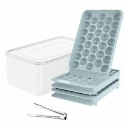 Budget ✔️ WIBIMEN Round Ice Cube Trays, Ice Ball Maker Mold For Freezer, Circle Ice Cube Tray Making 1.2in X 99PCS Sphere Ice Chilling Cocktail Whiskey Tea & Coffee(3Pack Blue Ice Trays & Ice Bin & Ice Tong) 😀