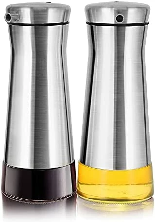 Cheap π Aelga Olive Oil And Vinegar Dispenser Bottle Set 2 Pack Elegant Stainless Steel Oil Dispenser Set- Oil Dispenser Bottle For Kitchen With Drip Free White+black π - Image 10