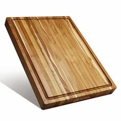 Discount 🎉 Seedsec Large Teak Wood Cutting Board For Kitchen, Reversible Wooden Chopping Board With Juice Grooves And Handles,Ideal For Chopping Meat, Vegetables, Fruits, Bread, Cheese, 17x12" 💯