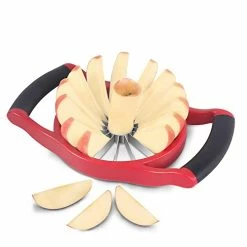 Best deal 🧨 Newness Focus On Stainless Steel Newness Apple Slicer Corer, 16-Slice [Large Size] Durable Heavy Duty Apple Slicer Corer, Cutter, Divider, Wedger, Integrated Design Fruits & Vegetables Slicer For Apple, Potato, Onion And More, Red 🎉