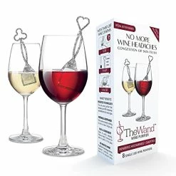 New 😀 PureWine To Your Health PureWine Wand Technology Histamine And Sulfite Filter, Purifier Alleviates Wine Allergies & Headaches, Stir Stick Aerates Wine - Pack Of 8 Silv 😀