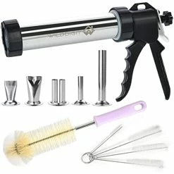 Top 10 🔔 WILDDIGIT Professional Beef Jerky Gun Kits, Stainless Steel Jerky Maker, Jerky Cannon, Meat Gun With 5 Stainless Nozzles And 5 Brushes… ✔️