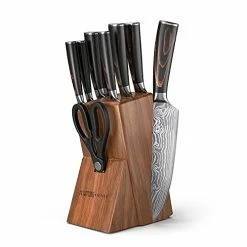 Deals 😀 Yatoshi Knives Yatoshi 7 Knife Block Set - Pro Kitchen Knife Set Ultra Sharp High Carbon Stainless Steel With Ergonomic Handl ❤️