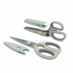 Buy 😀 Goodful Utility Kitchen Shear And 5-Blade Herb Shear Set, Premium Stainless Steel Blades With Protective Guards, Comfort Grip Handles, Built-in Herb Shear Cleaning Comb, 2-Piece Set, Sage Green 💯
