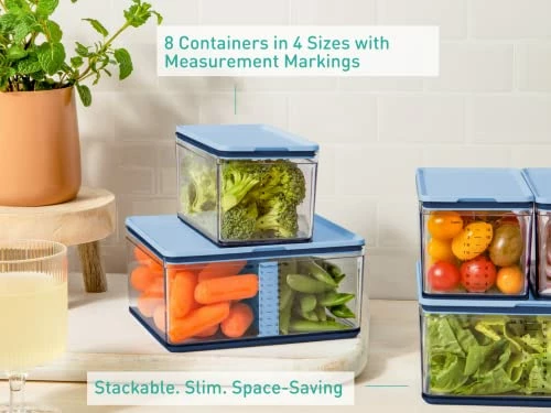 Discount π Prepdeck Mini Recipe Prep & Storage Station - New Compact Design, 8 Containers In 4 Sizes + Measurement Markings + Super-Seal Lids, Deluxe Cutting Board, Bonus Tablet Stand Included - 5 Vibrant Colors Oasis Blu β¨ - Image 2