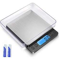 Brand new 😀 Digital Food Kitchen Scale Upgraded, YONCON 3000g/0.1g High Accuracy Mini Pocket Scale Measures In Grams And Oz For Cooking, Baking, Jewelry, Tare Function,2 Trays, LCD Display (Batteries Included) Grey 🔔
