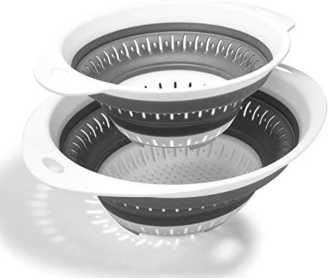 New βοΈ KZKJ Collapsible Colander, BPA Free Silicone Food Strainer With Plastic Handles, Vegetable And Fruit Can Foldable Colander Strainer Dishwasher Safe 3 Quart Blue π― - Image 7