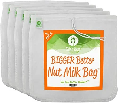 Best Sale π Ellie's Best Pro Quality Nut Milk Bag - XL12"X12" Bags - Commercial Grade Reusable All Purpose Food Strainer - Food Grade BPA-Free Ultra Strong Fine Nylon Mesh - Almond Milk, Juices, Cold Brew Recipes Videos -1 π₯° - Image 9