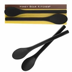 Best Pirce 🥰 Honey Bear Kitchen Silicone Stirring Spoon (Set Of 2, Black Bear Black) For Coffee & Tea 💯
