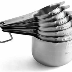 New ✔️ Spring Chef - Stainless Steel Measuring Cups, Kitchen Tools With Easy To Read Markings For Measuring Dry Or Liquid Ingredients, Set Of 7 ✨