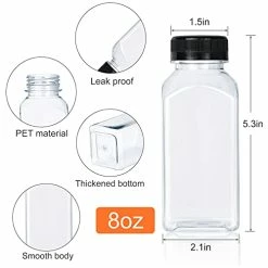 Cheap 👏 30 Pack 8oz Empty Plastic Juice Bottles With Leak-Proof Caps Food Grade Recyclable Bulk Beverage Containers Clear PET Plastic Bottles For Homemade Juice, Smoothie, Milk And Drinks ⭐