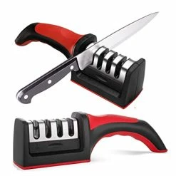 Outlet 🥰 TechnoLegend Knife Sharpeners For Kitchen Knives– Stainless Steel 4 In1 Kitchen Knife Sharpener – Ergonomic And Easy To Use Knife Sharpening Kit With 4 Stage Sharpening Slots ✨