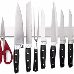 Discount 👏 Gorilla Grip Stainless Steel Magnetic Knife Holder, Heavy Duty Magnet Strip For Knives, Wall Or Refrigerator Mounted Bar, Easy Install Rack, Securely Store And Organize Kitchen Accessories, 10 Inch Silver 🛒