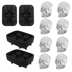 Budget 🔔 CHIYAN Small Whiskey Ice Ball Mold Skull, 2-Set 8 Small Sphere Ice Cube Molds,1.9x1.6 Inch Small Round Ice Cube Molds, Small Ice Cube Sphere, Small Sphere Ice Cubes, Food-Grade Easy Release Reusable Silicone 🎁