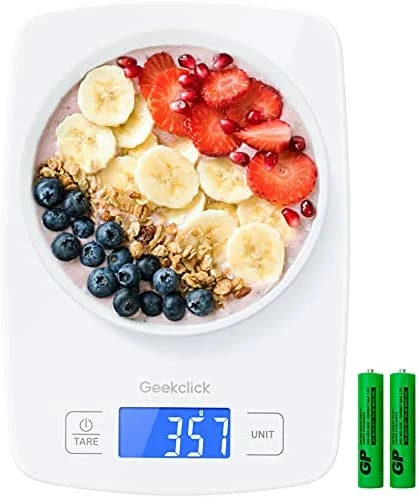 Cheap β Geekclick Food Scale, Digital Kitchen Scale Weight Grams And Oz/Ounces, Kitchen Tools For Baking, Cooking, Meal Prep, Weight Loss, 1g/0.1oz Precise Graduation, Stainless Steel And Tempered Glass Silver π - Image 9