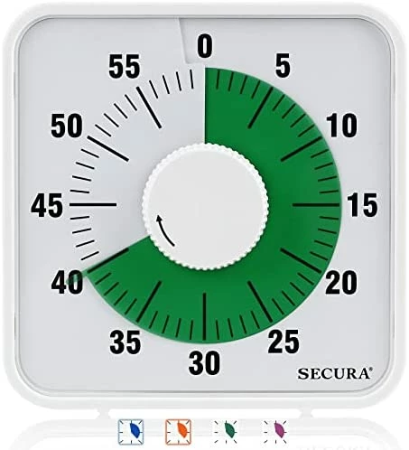 Top 10 π₯ Secura 60-Minute Visual Countdown Timer, 7.5-Inch Oversize Classroom Visual Timer For Kids And Adults, Durable Mechanical Kitchen Timer Clock With Magnetic Backing (Blue) π - Image 10