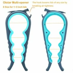 Best Pirce ⭐ Otstar Latest Jar Opener Bottle Opener For Weak Hands,Seniors With Arthritis,Low Strength And Children, Multi Opener Set With Rubber Jar Gripper Pad And Corkscrew Wine Opener White And Cyan 😀