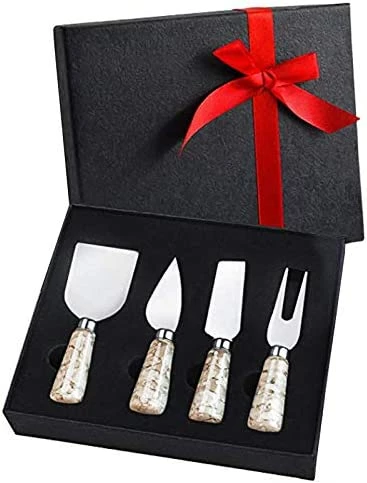 Best Pirce π Linwnil Cheese Knife Set With Gift Box For Charcuterie Accessories Stainless Steel Knives With Wood Handle Cheese Slicer Option 1 𧨠- Image 4