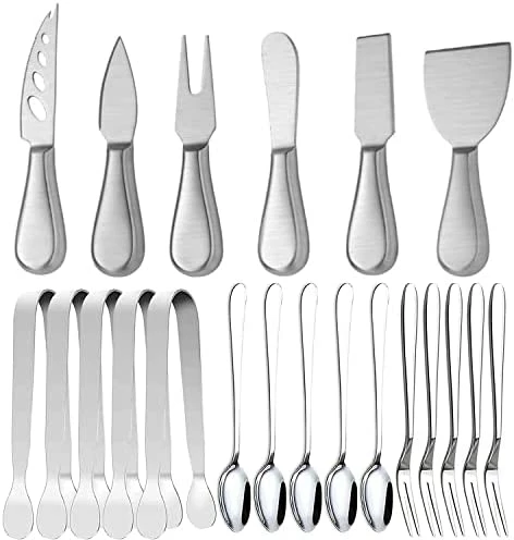 Best Pirce π Linwnil Cheese Knife Set With Gift Box For Charcuterie Accessories Stainless Steel Knives With Wood Handle Cheese Slicer Option 1 𧨠- Image 7