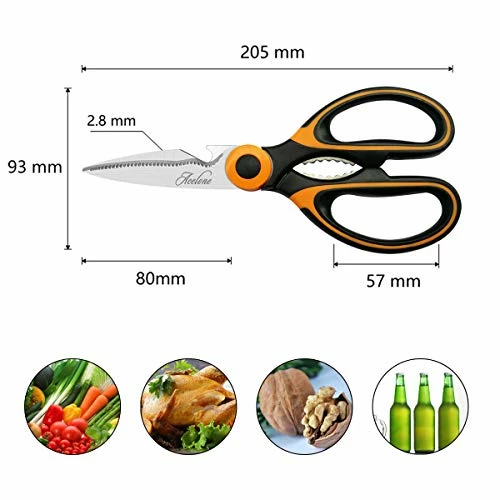 Cheapest ❤️ Kitchen Shears, Acelone Premium Heavy Duty Shears Ultra Sharp Stainless Steel Multi-function Kitchen Scissors For Chicken/Poultry/Fish/Meat/Vegetables/Herbs/BBQ… (Orange Black) 🛒 - Image 4